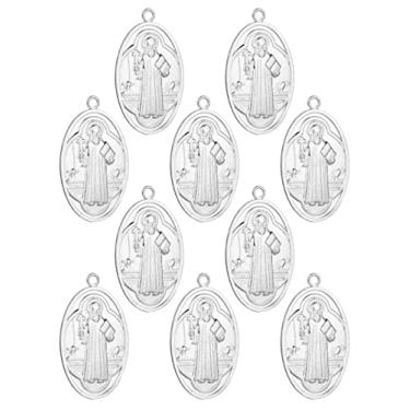 Imagem de COTTVOTT St. Christopher/St. Joseph/St. Michael Archangel/St. Benedict/Our Lady Grace Miraculous Medal Pendant for Rosary Necklace DIY Making Supplies Parts, Zinco, Sem Pedra Preciosa