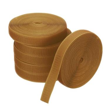 Imagem de PATIKIL 6 rolos de tiras de marcador de carpete de 4,5 m, fita de nylon para áreas e linha de fluxo para sala de aula, distância social, escritório, marrom