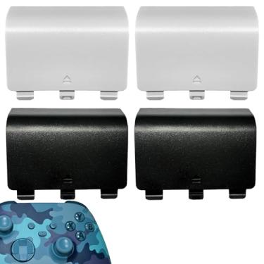 Imagem de 4 peças de capa de bateria para controle Xbox Series X/S [NÃO para Xbox One & One X/S], porta traseira da bateria, peça de reparo de capa de bateria de substituição para controle Xbox Series S, Series