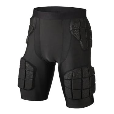 Imagem de surlim Cinta/Shorts de Compressão de Futebol com 5 Almofadas, Shorts Acolchoados de Futebol, Protetor de Quadril E Coxa para Cinta de Futebol (Extra Grande)