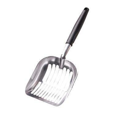 Imagem de Generic Pá para areia de gato, pá de metal para areia, peneira, suprimentos de limpeza para animais de estimação, liga de alumínio leve, cabo longo para caixa, Poro Duplo