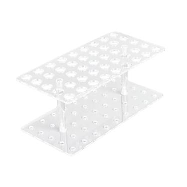 Imagem de YWJLQH Suporte de pincel de maquiagem marcador expositor resistente prático elegante acrílico caneta display rack suporte cosmético para canetas de, 20x10x7cm