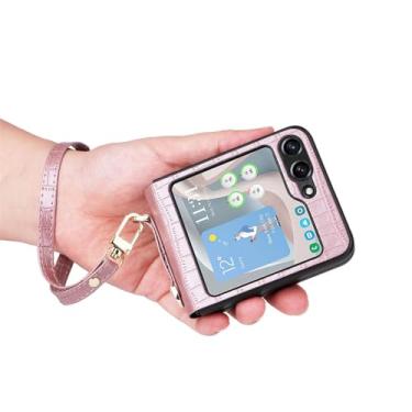 Imagem de Capa de PC com padrão de cordão portátil para Samsung Galaxy Z Flip 5 4 3 5G Flip Phone Cover para Flip5 Flip4 Flip3 ZFlip5 5G Case, Rosa, para Samsung Z Flip5