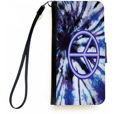 Imagem de Rikki Knight Capa carteira flip com logotipo Peace em estampa de gravata azul para iPhone 5c da Apple