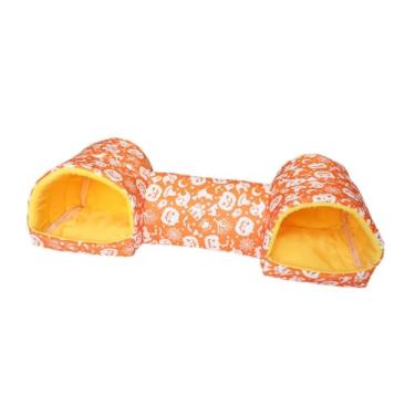 Imagem de IEUDNS Túnel de túnel de hamster porquinhos -da -índia túneis de túnel de túneis de brinquedo Toys Toys Hideaway de caverna lavável e respirável para gaiola, Abóbora