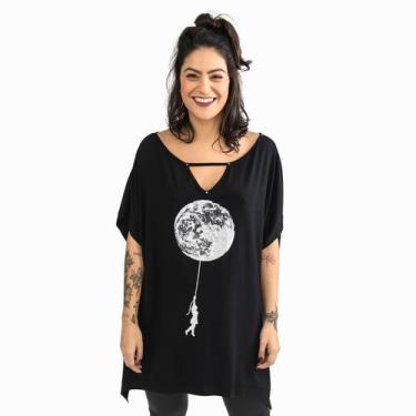 Imagem de Blusa Max Sobre Legging Estampada Lua Gola V Feminina - Deliriyou, G, 