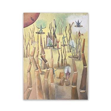 Imagem de JZSDGB Xul Solar Famous Canvas Wall Art Pictures-Abstract Paintings Print on Canvas - 'Alien Dance, 1949'Reprodução de pôsteres e impressões para decoração de sala de estar 20x28 cm (8x11in) sem