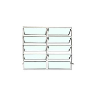 Imagem de Vitro Basculante 100 x 120 Alumínio Branco 2 Seções Linha Esmeralda Br