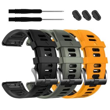 Imagem de EZMVZKU Pulseiras de relógio de ajuste rápido de 26 mm para Fenix 8 AMOLED/8Pro 51 mm/Fenix 7X/7X Pro/6X/6X Pro/5X Plus, pulseiras esportivas de silicone compatíveis com Garmin Enduro 3/2/Descent Mk3i