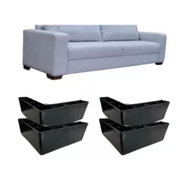 Imagem de Kit 04 Pés Cantoneira de 5cm - Para Sofás e Móveis em Geral, Inclui Pa