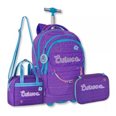 Imagem de Mochila Carrinho Luluca Com Lancheira Térmica E Estojo Box