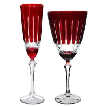 Imagem de Jogo de Taças Cristal Lapidadas Elizabeth Vermelha 02un Bohemia