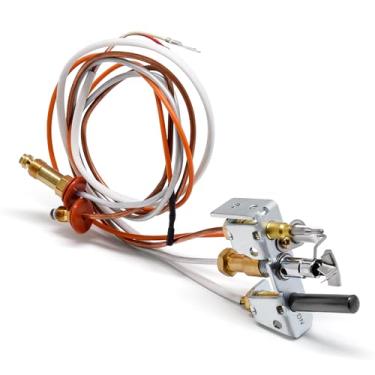 Imagem de Hipoilk Conjunto piloto de gás natural 446-510A para Heat-N-Glo, lareiras reais, SRV446-510A Peças de reposição para montagem piloto de lareira a gás com termopar, termopilha e tubulação piloto