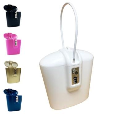 Imagem de SAFEGO Cofre portátil interno/externo com chave e combinação de acesso (branco)