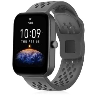 Imagem de Strisinho Pulseiras respiráveis compatíveis com Amazfit GTS/GTS 2/GTS 2 mini/GTS 2e/GTS 3/GTS 4 mini/GTS 4,20 mm pulseira esportiva macia para Amazfit Bip/Bip U/Bip U Pro/Bip 3/Bip 3 Pro