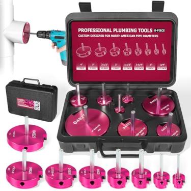 Imagem de 8 peças de alargador de tubo de PVC, kit de ferramentas de encanamento de encaixe de tubo de PVC de plástico se encaixa em brocas padrão de 1/5.1 cm, inclui PPR75, PPR100, PPR125, PPR150, PPR200,