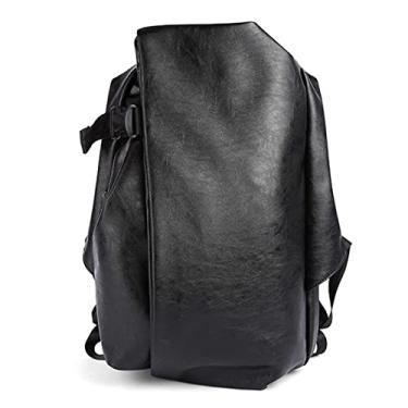 Imagem de Mochila masculina de couro PU de 15,6 polegadas para laptop multifuncional mochila esportiva de viagem bolsa de mão masculina