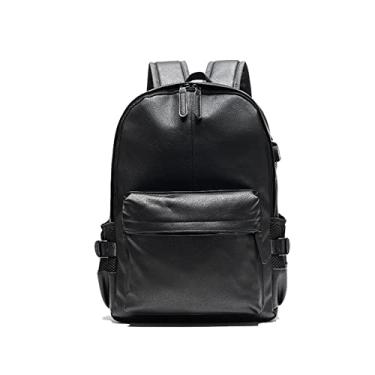 Imagem de Mochila de Couro Simples Mochila Masculina Moda Mochila Mochila de Viagem Mochila para Laptop Mochila Escolar