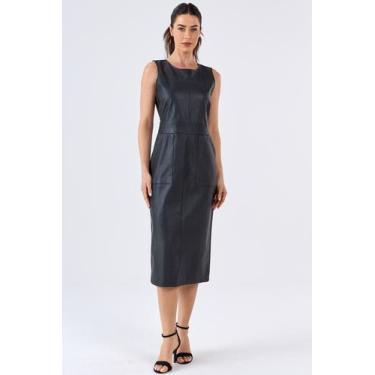 Imagem de Vestido Midi PKS material sintético Preto, G