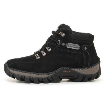 Imagem de Bota Coturno Masculino Adventure Americano em Couro Preto Polo Urban, 