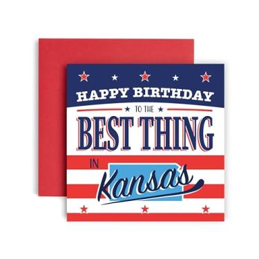 Imagem de Huxters Cartão de aniversário divertido - Kansas State Brother Son Nephew Dad Mum Uncle Friend Auntie Sister - Super Pessoa - 14,8 cm (Kansas)