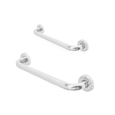 Imagem de Barra de Apoio 60Cm e 30cm Inox Suporte Apoio Anti Queda Evita Acidentes Deficientes 