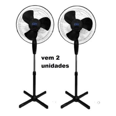 Imagem de kit 2 Ventiladores De Coluna Preto 40 Cm 220v Max Grade de Aço Ajustav