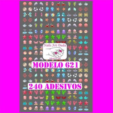Imagem de 240 adesivos de unha 3D PRÉ PRONTO INFANTIL Fundo mar - 621 - Nails Ar
