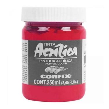 Imagem de Tinta Acrílica 250ml G1 130 Vermelho Cadmio Escuro Corfix, 130 - VERME