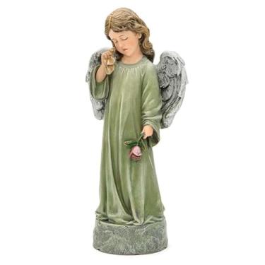 Imagem de Napco Imports Estatueta musical de mesa de 30 cm resina anjo chorão toca música Amazing Grace