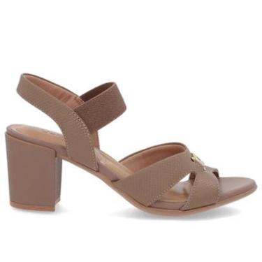 Imagem de Sandália Feminina Usaflex UC15007 Couro Salto Bloco Elástico Cor:;Tamanho:34;Genero:Feminino-Feminino