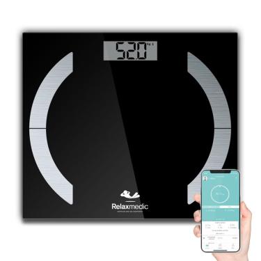 Imagem de Balança Digital Corporal Com Bluetooth e Bioimpedância Elegance App Relaxmedic