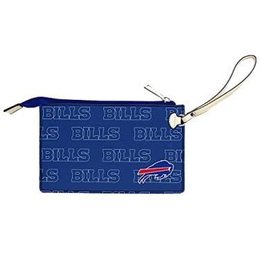 Imagem de Littlearth Bolsa feminina NFL Buffalo Bills NFL Victory | Bolsa de pulso de couro vegano em forma de pedra, cor da equipe, 22,86 cm C x 16,51 cm L