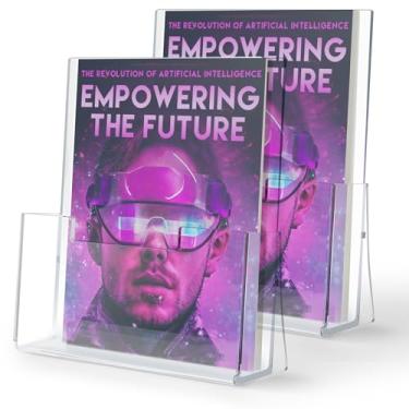 Imagem de ZASIMO Pacote Com 2 Porta-Brochuras De Acrílico 8,5" X 11", Suportes Transparentes Para Folhetos, Ideal Revistas, Documentos, Panfletos, Livretos, Cardápios, Periódicos, Literatura