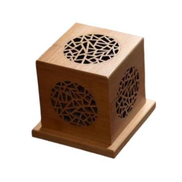 Imagem de Generic Caixa de queimador de incenso de madeira caixa de comprimido de mesa Centro de incenso artesanal para a sala de estar Spa para presentes de casa, Rachadura de Gelo