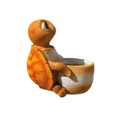 Imagem de Bothyi Mesa de decoração de casa de flor da tartaruga Tabela de decoração versátil Vaso ao ar livre Adorável Coleção criativa Coleção Flowerpot, Amarelo