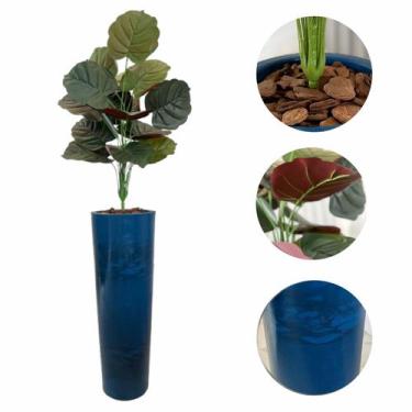 Imagem de Planta Artificial Caladium Costela Filodendro Vaso Alto - FlorImp