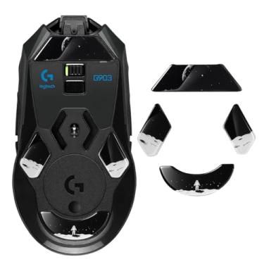 Imagem de immoenuc Patins de mouse de vidro para Logitech G903 Lightspeed Wireless Gaming Mouse Pads macios duráveis acessórios para ratos de jogo mais fino fabricação de vidro temperado (padrão terra)