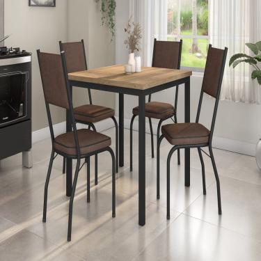 Imagem de Conjunto de Mesa e 4 Cadeiras Adriana Preto/Imbuia/Demolição
