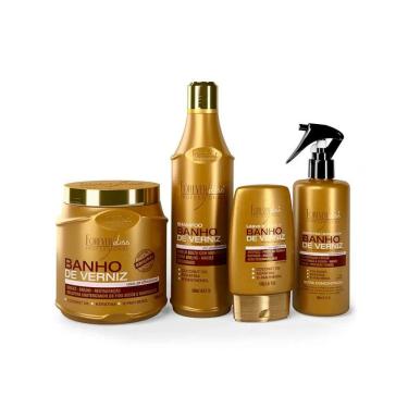 Imagem de Kit Banho Verniz Sham Masc. Queratina, Leave-in Forever Liss