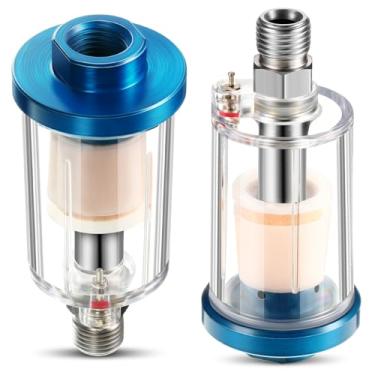 Imagem de Mudder 2 peças de filtro de ar comprimido separador de óleo de água 1/10.2 cm NPT filtro aerógrafo entrada e saída separador de umidade para encaixe de compressor de linha de ar, 90 PSI