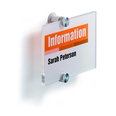 Imagem de DURABLE Placa de acrílico transparente para parede de escritório, 14 cm x 11 cm, alumínio (482119)