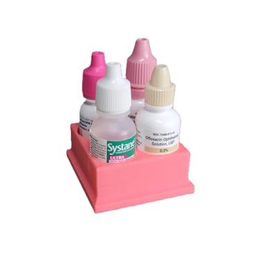 Imagem de Znet3D Organizador e armazenamento de frascos de colírio – Suporte de 4 compartimentos (rosa)