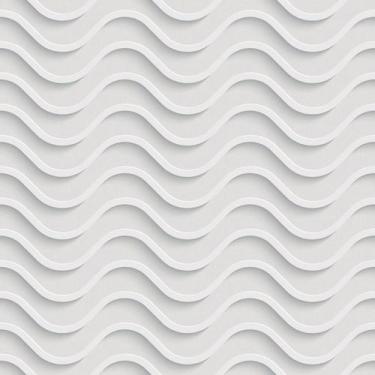 Imagem de Papel de Parede Adesivo Ondas Ondulação Branco Efeito 3D Moderno Quart