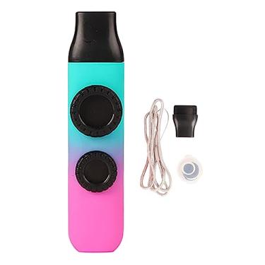 Imagem de Kazoo Instrumento musical profissional de plástico ajustável com 10 diafragmas de flauta para ukulele, violino, violão, teclado, alto brilho, gradiente azul ciano (textura da pele gradiente magenta