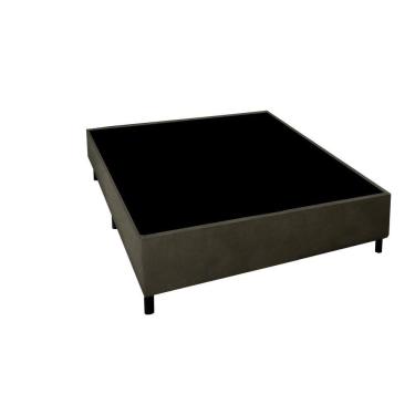 Imagem de Base Cama Box Casal Gazin Sommier 138x188x39cm Suede Liso Marrom