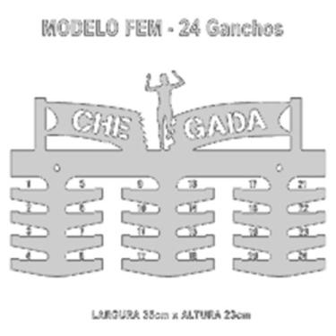 Imagem de Porta Medalhas Branco Corrida 5 Corredor Chegada MDF Persona - Loja Di