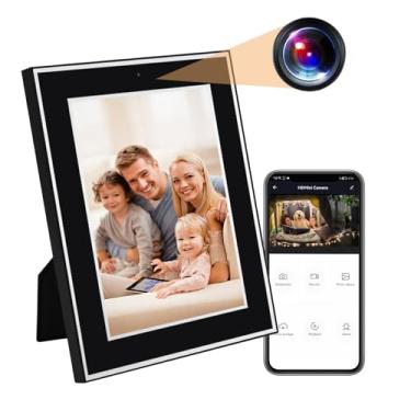 Imagem de Detector de câmera espiã oculta com moldura fotográfica, câmera espiã WiFi com detecção de movimento, câmera de segurança doméstica HD 1080p sem fio, câmera de monitoramento remoto para