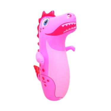 Imagem de menolana Saco de pancadas 3D inflável para crianças, saco de areia para boxe, treino em pé, copo de brinquedo, de pancadas para crianças, para meninos e, Rosa