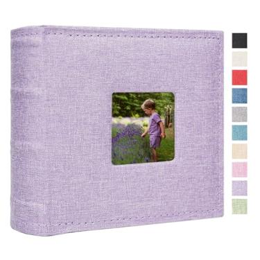 Imagem de Cherrich Álbum De Fotos Pequeno 4X6 Com 100 Bolsos E Espaço Para Escrever, Capa Linho, Livro Casamento, Bebê, Família Formatura